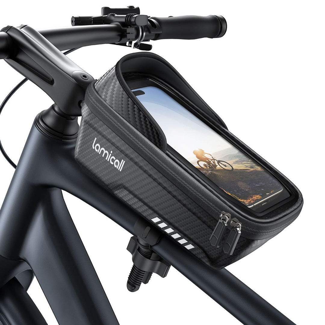 Lamicall 2-IN-1 Fahrradtasche Rahmen, Rahmentasche Fahrrad - [1S Schnellspanner] wasserdichte Lenker