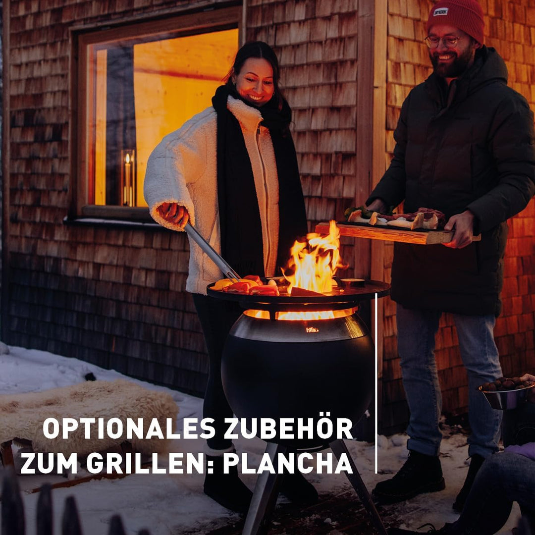 höfats - Moon 45 rauchfreie Feuerschale mit niedrigem Fuss aus Edelstahl - emaillierter raucharmer F