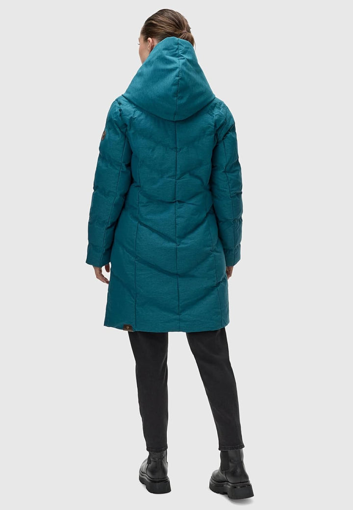 Ragwear Damen Warmer Wintermantel Steppmantel wasserdicht mit Kapuze Natalka Melange XS-6XL M Deep O