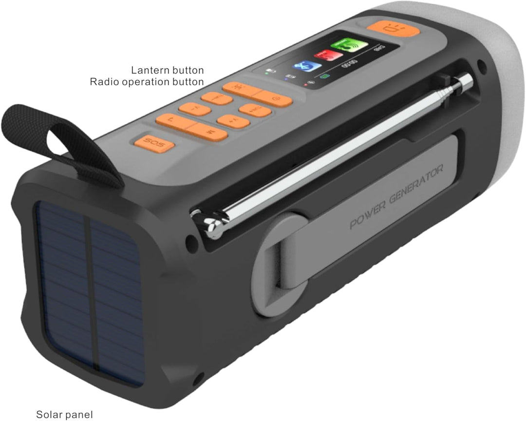 eppfun LR-7D DAB+ Notfall-Radio mit UKW/Bluetooth, tragbares Digitalradio, batteriebetrieben, mit SO