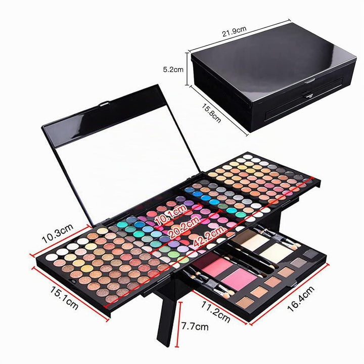 Schminkkoffer Multifunktions Schmink Kosmetik Make-up Set mit Lidschatten, Blush Rouge, Pressed Powd