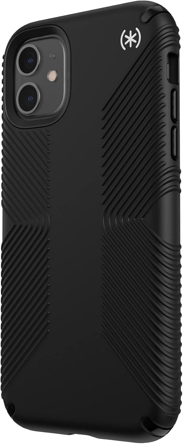 Speck Products Presidio2 Grip Case, kompatibel mit iPhone 11 & XR, Polycarbonat, Kratzfest, Schwarz/