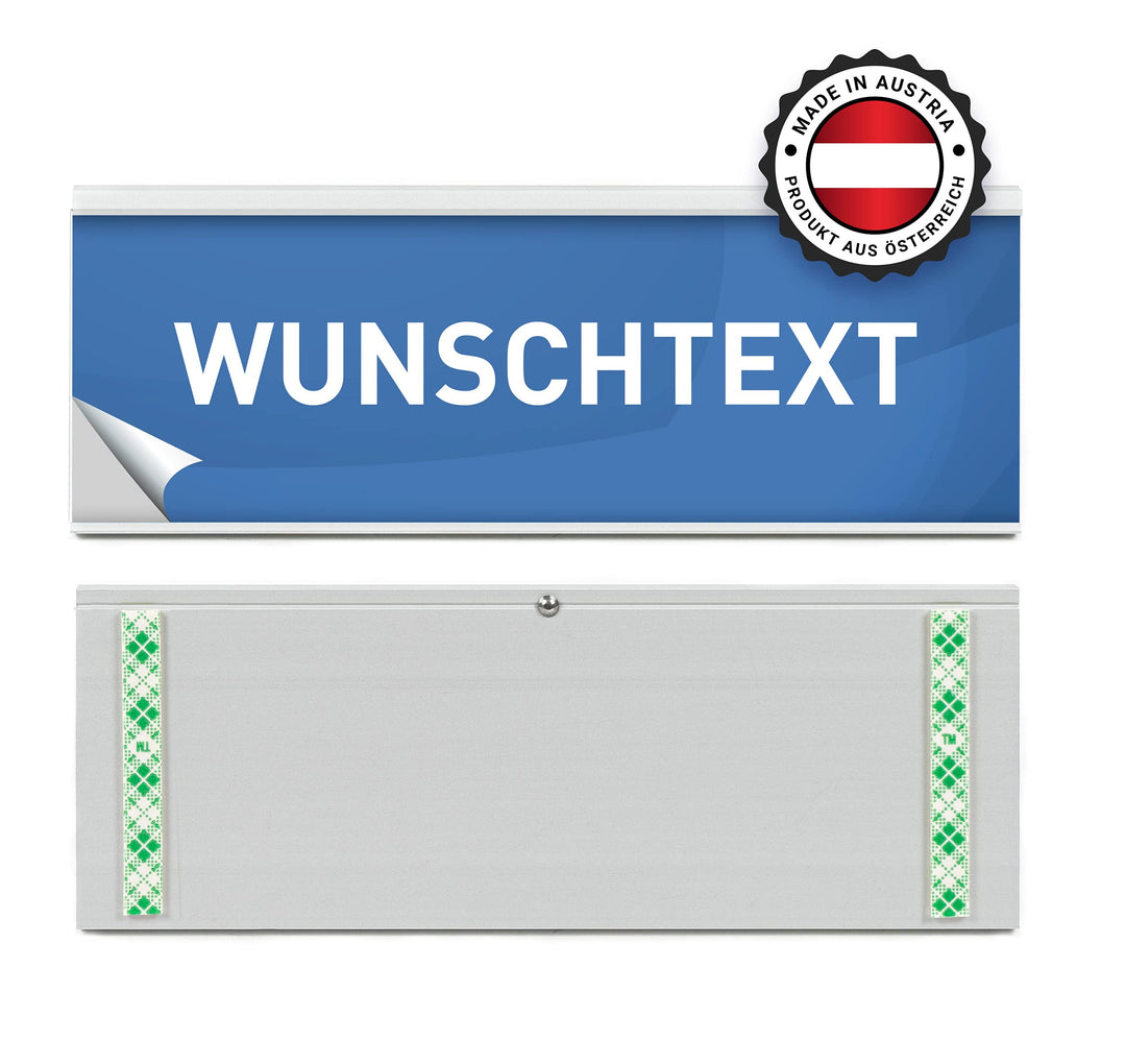 SCHILDER Systeme 10 Stück MODO Türschild | Silber eloxiertes Namensschild | 2 mm Anti-Reflex Acrylsc