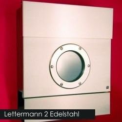 Radius - Letterman I - Briefkasten mit Bullauge - Postkasten - Edelstahl gepulvert - weiss - 40 x 34