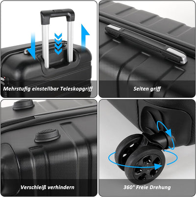 TAN.TOMI Koffer Hartschalenkoffer, Koffer & Trolleys, Rollkoffer Reisekoffer Handgepäck, Suitcase Ko