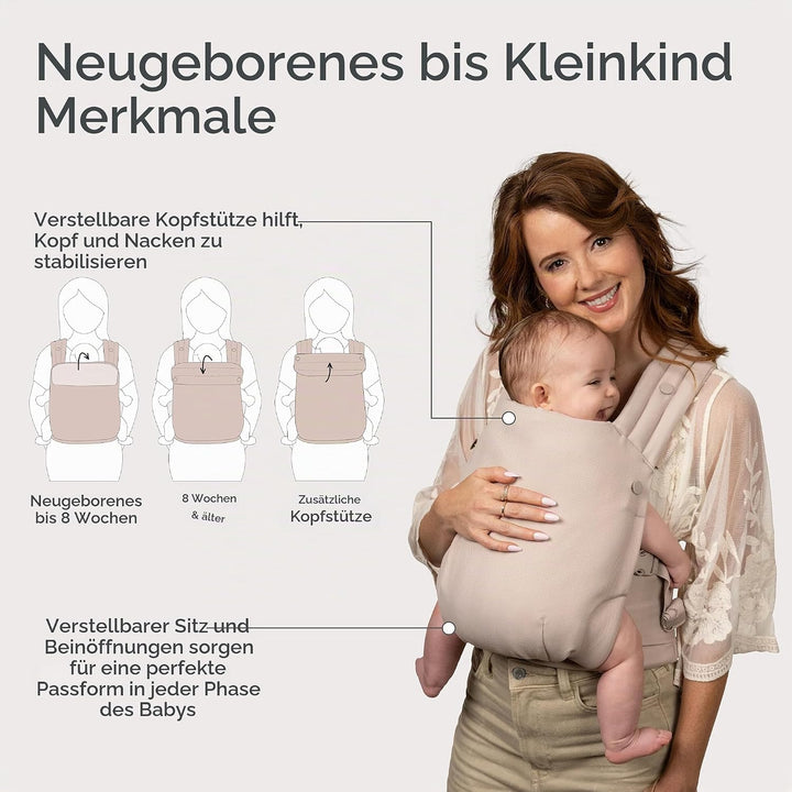 Infantino Honey Blossom Babytrage, Ergonomisch, M-Position, Gleitsitz, Kreuzträger, 3,2–18,1 Kg, Toa