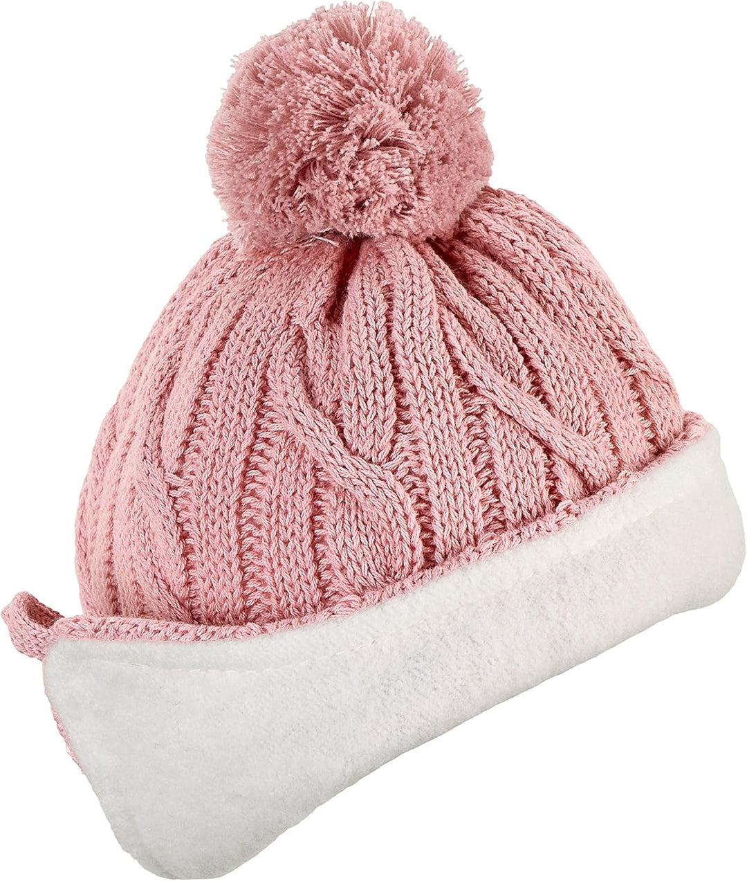 Sterntaler Mütze mit Bommel, Strickmütze mit Bommel Rosa 43, Rosa 43