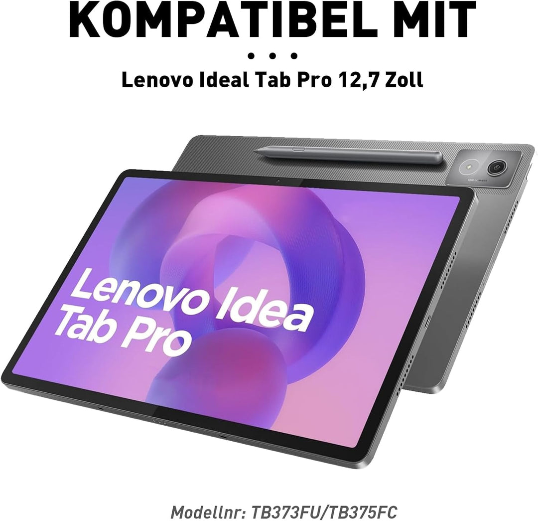 Tastatur mit Hülle für Lenovo Idea Tab Pro 2025 12.7 Zoll, Bluetooth Kabellose Tastatur mit Trackpad