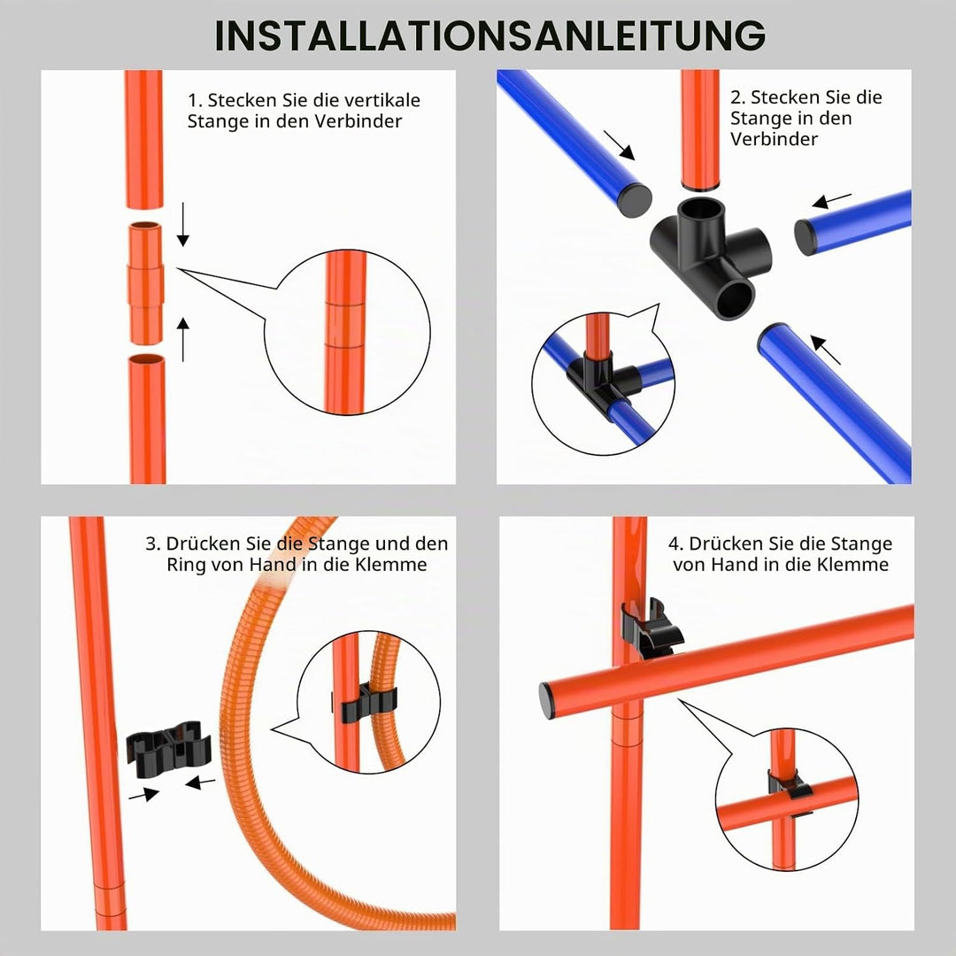 Agility-Trainingsset für Hunde, Hindernisset mit Slalomstangen, Hundesport-Ausrüstung, für Grosse un