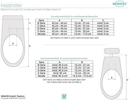 MEWATEC Dusch WC Sitz D700 2.0 mit Anschluss-Set | Bidet Toilettensitz | Dusch WC | Bidet | Podusche