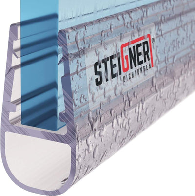 STEIGNER Duschdichtung, 200cm, Glasstärke 6/7/ 8 mm, Gerade PVC Ersatzdichtung für Dusche, UK07 UK07
