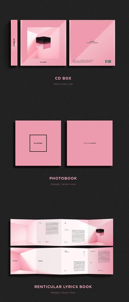 BLACKPINK Square Up 1st Mini Album (Pink Version) CD+Photobook+Lyrics Book+Photo Postcard+Photocard+