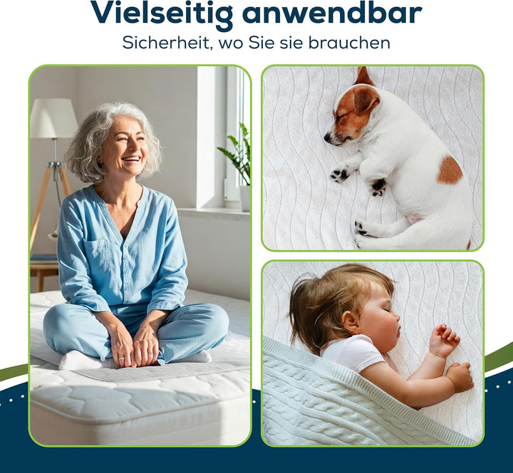 Sensalou Matratzen Auflage 70x100 cm - 2 Stück wasserdicht, waschbar - Inkontinenz Matratzenschutz U