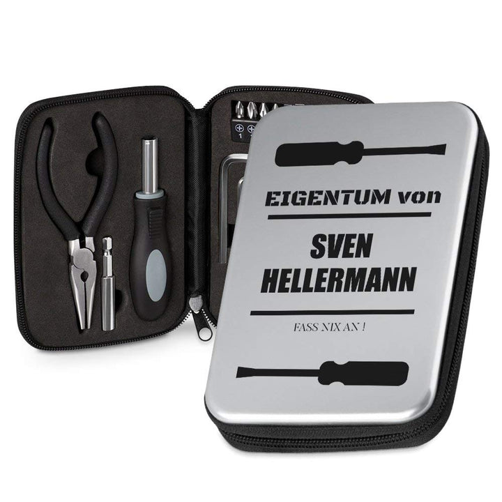 Maverton Werkzeug-Set mit Aufdruck - Werkzeugkoffer Toolbox Werkzeugkasten - personalisiert - Grösse