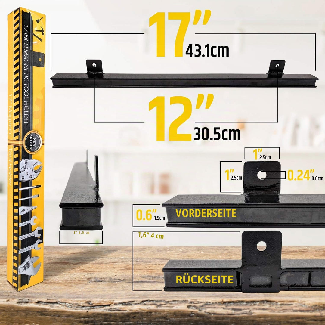 HMmagnets 43 cm Schwerlast-werkzeughalter (Verbesserte Version) - Starke Zugkraft für Handwerkzeuge