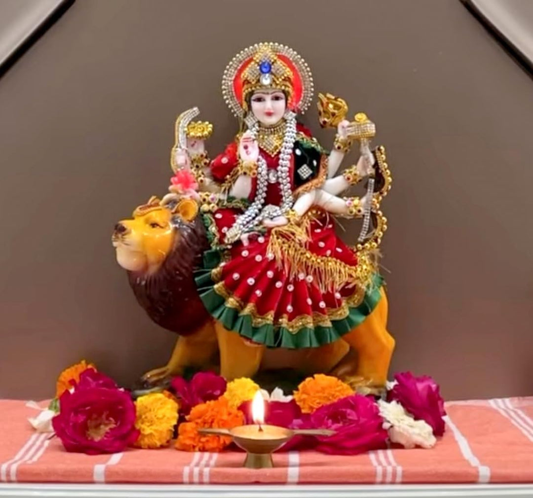 eSplanade Resin Maa Durga MATA Rani Sherawali Murti Idol Statue Sculpture (1561APC), 1561APC