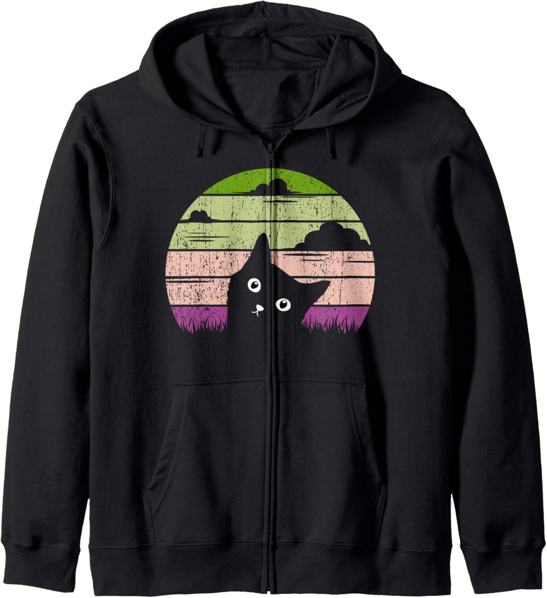 Katzen Damen Herren Männer Frauen Miau Katze Motiv Geschenk Kapuzenjacke