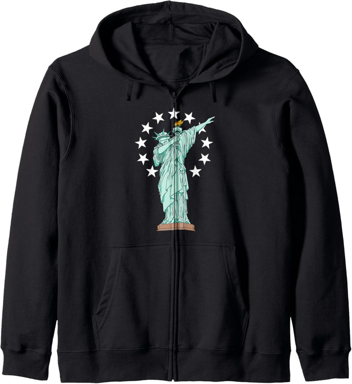 DABBING STATUE OF LIBERTY-Vintage amerikanische Flagge Betsy Kapuzenjacke