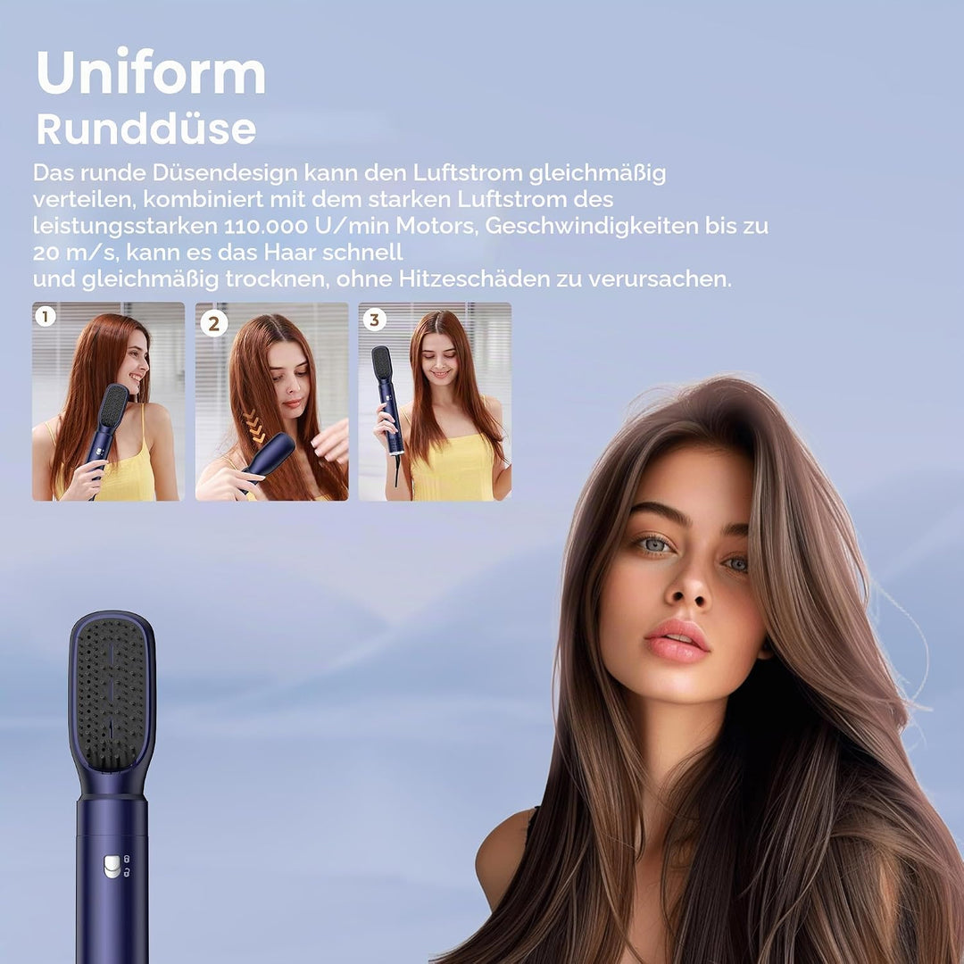 6 in 1 Haarstyler &amp; Haar Föhn mit Automatischer Lockenstab Wrap, Haartrockner, Thermal Brush, Warmlu