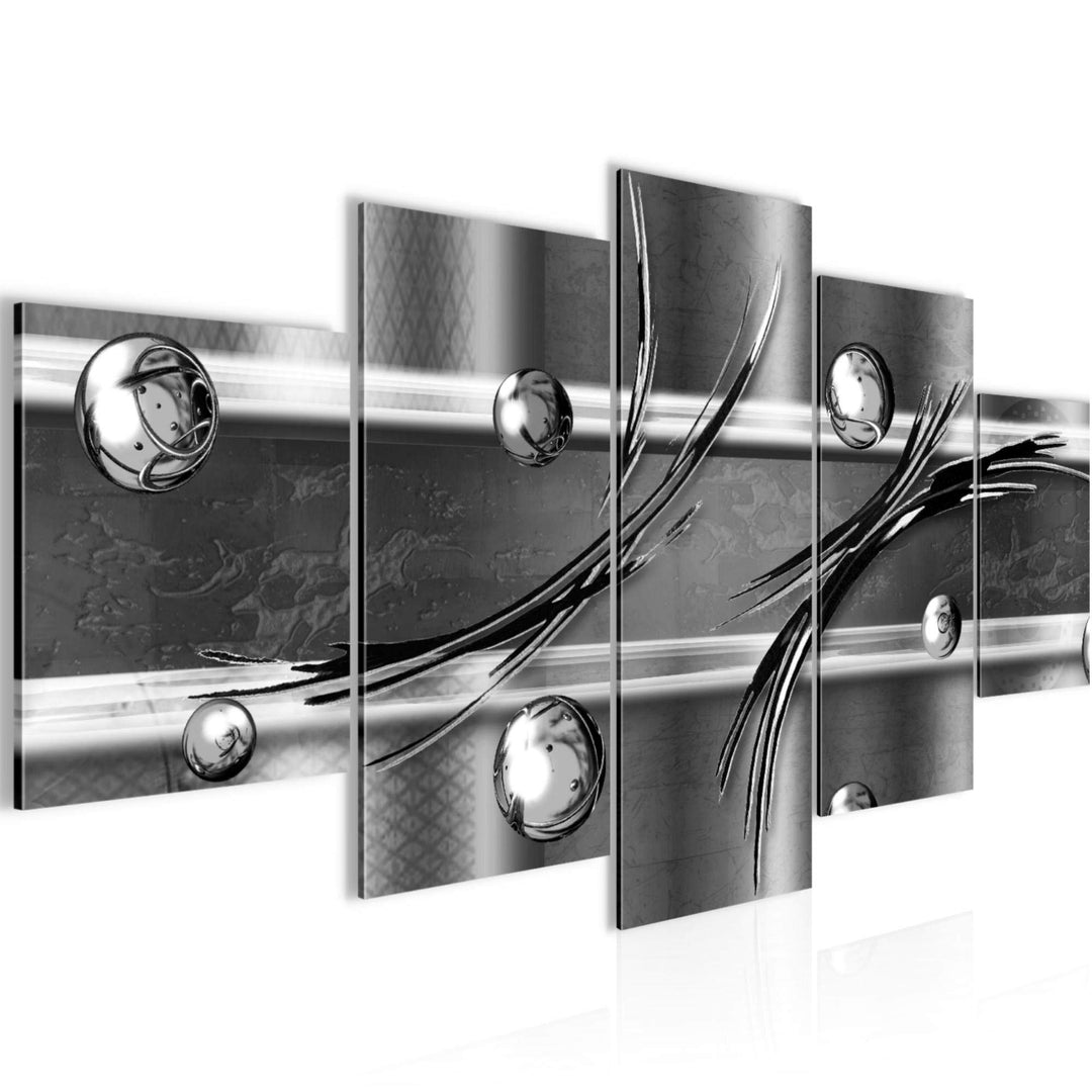 Runa Art Wandbilder Abstrakt 5 Teilig Bild auf Vlies Leinwand Deko Wohnzimmer Schlafzimmer Grau Schw