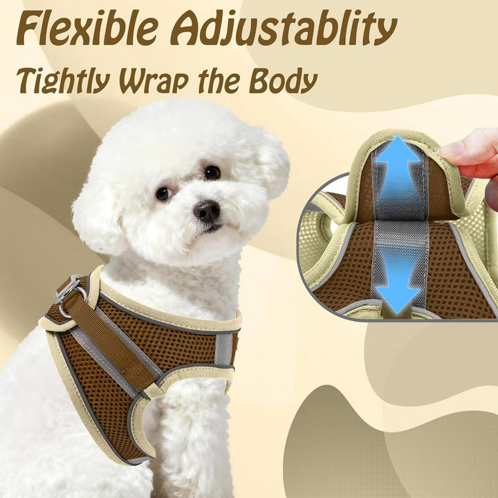 AIITLE No Pull Hundegeschirr, Step in einstellbares Hundegeschirr mit gepolsterter Weste, Hundeleine