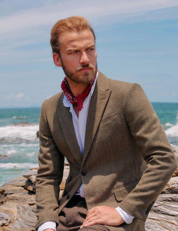 PJ PAUL JONES Sakko Herren Regular Fit British Blazer 2 Knöpfe Modern Business Jackett Blazer S Brau
