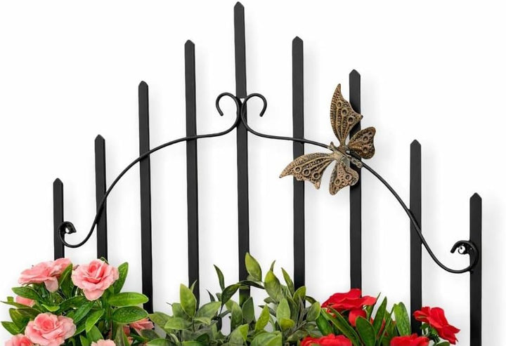 DanDiBo Wandblumenhalter Metall Schwarz 50 cm Wandregal 96237 Blumenständer Blumenregal Wandtopfhalt