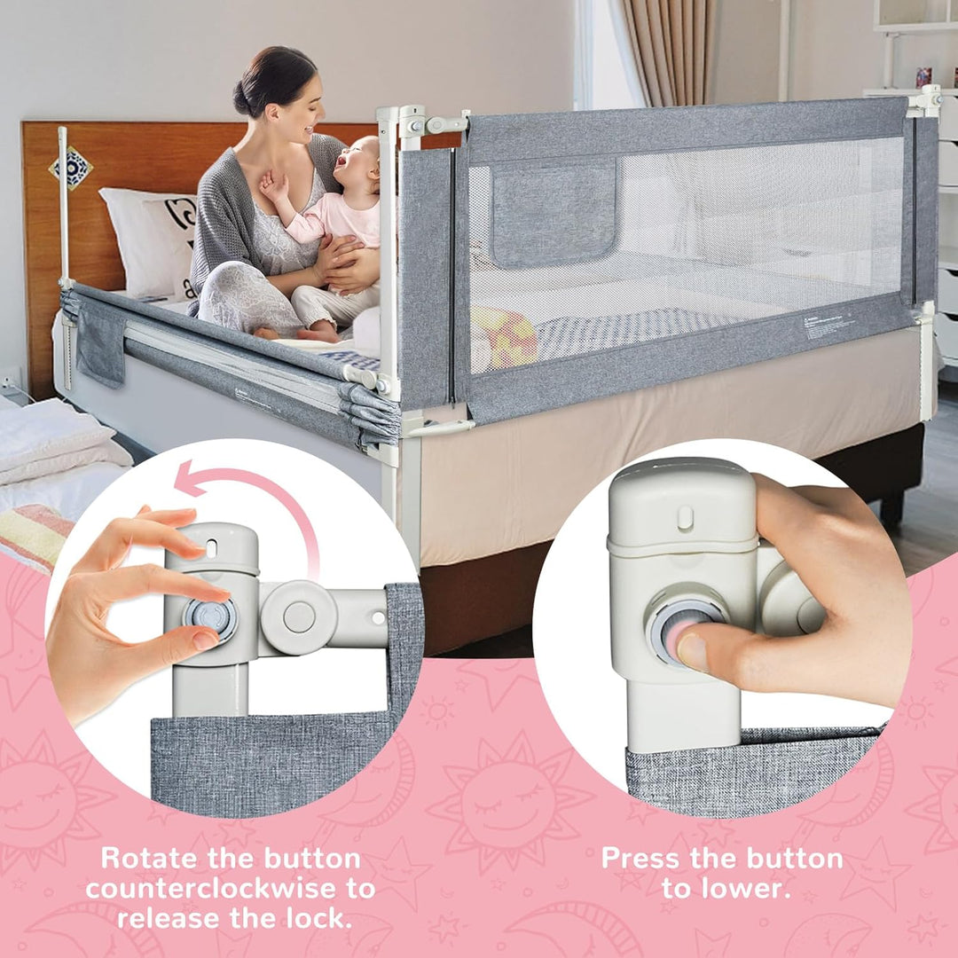 Bettgitter Rausfallschutz Rausfallschutz Kinderbett für Baby Bett & Elternbett mit absenkbarem Desig