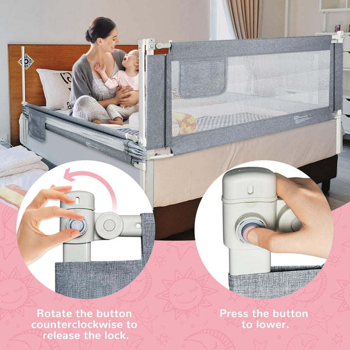 Bettgitter Rausfallschutz Rausfallschutz Kinderbett für Baby Bett & Elternbett mit absenkbarem Desig