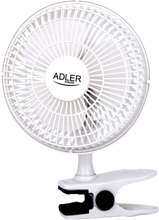 Adler AD 7317 Tischventilator mit Clip, Tragbarer, Klingen Durchmesser 15cm, 2 Geschwindigkeitsstufe