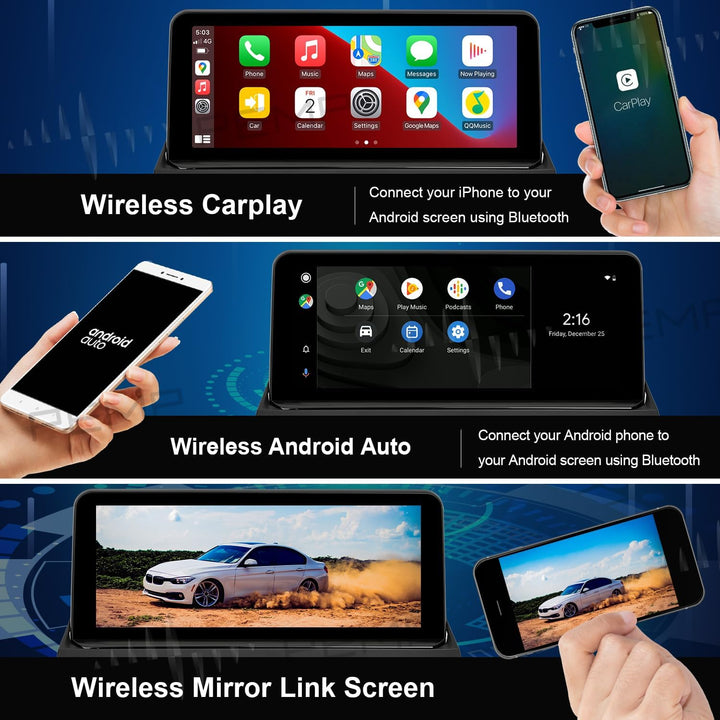 PEMP 10,25" Linux-Bildschirm E70 E71 CIC Wireless CarPlay Nachrüstung Android Auto, 1920 x 720 Displ