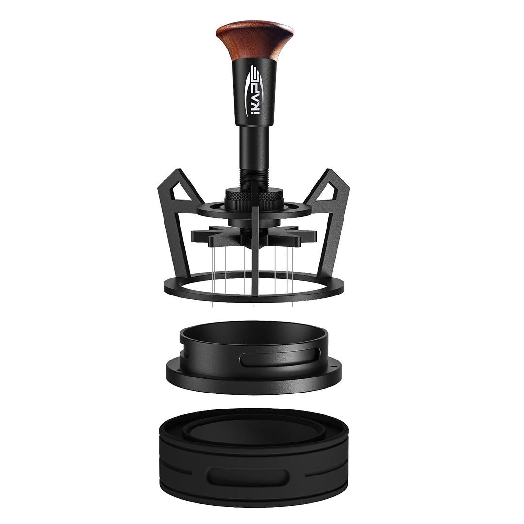 IKAPE Espresso Coffee V3 WDT Werkzeug, 54-mm-Rührlöffel, ausgestattet mit 8-Nadel-Rührlöffel, Einste
