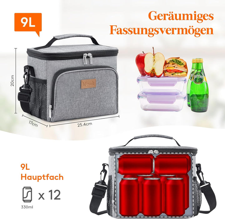 Lifewit Isolierte Kühltasche, Wiederverwendbare Lunchtasche, Tragbare Kühlbox, weiche Tragetasche, a