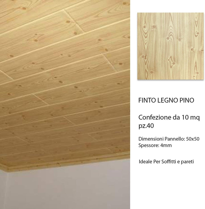 Dekoratives Polystyrol Paneel für Decke und Wand, 3D-Effekt, wärmeisolierend - 4mm stark - Masse 50x