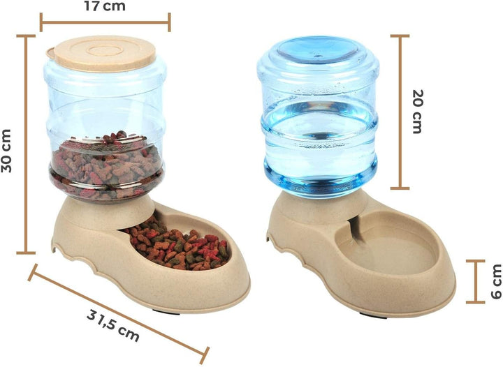 Wasser- und Futterautomat für Hunde und Katzen. Grossraum-Futterautomat (3,75 l). Automatischer Trin