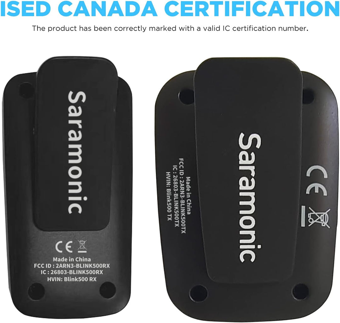 Saramonic Ultracompact 2.4GHz Dual-Channel Wireless Microphone Kit Blink500 2 Transmitters 1 Receive