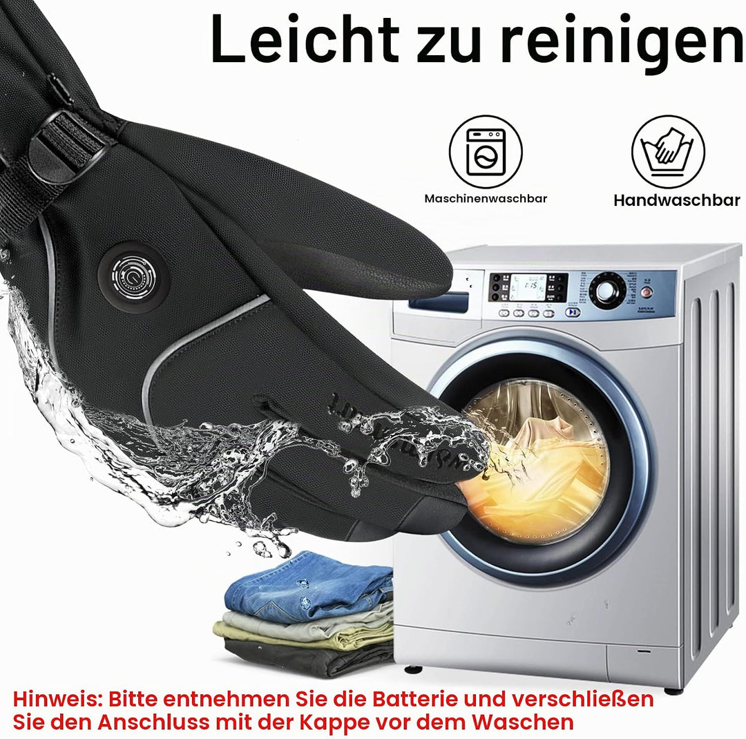 Beheizbare Handschuhe, 7.4V 3000mAh Beheizte Handschuhe für Damen Herren, Winddicht Touchscreen Heiz
