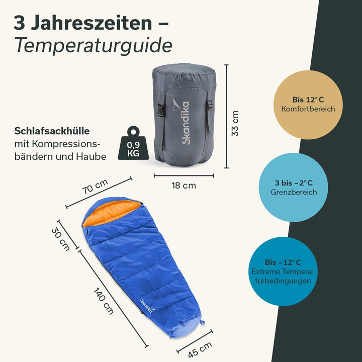 Skandika Vegas Junior Kinderschlafsack | Outdoor Camping Schlafsack für Kinder, weiches Innenfutter,