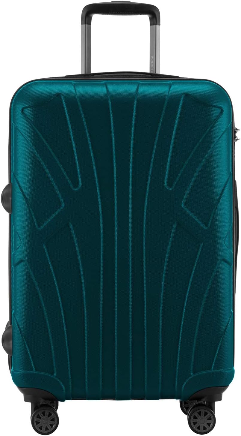 suitline Kofferset 3er Hartschalenkoffer ABS Handgepäck 55 cm mittel 66 cm gross 76 cm erweiterbar m
