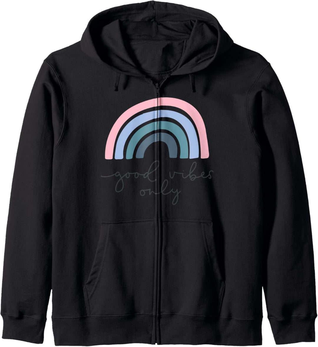 Good Vibes Only Rainbow Print Kapuzenjacke