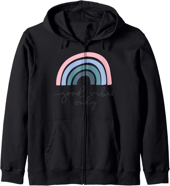 Good Vibes Only Rainbow Print Kapuzenjacke