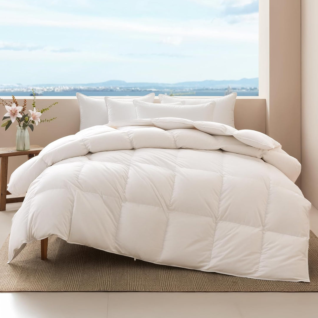 APSMILE Daunendecke 155x220cm - Ganzjahresdecke 155x220, Bettdecke mit 75% Daunen und 25% Federn, Wä
