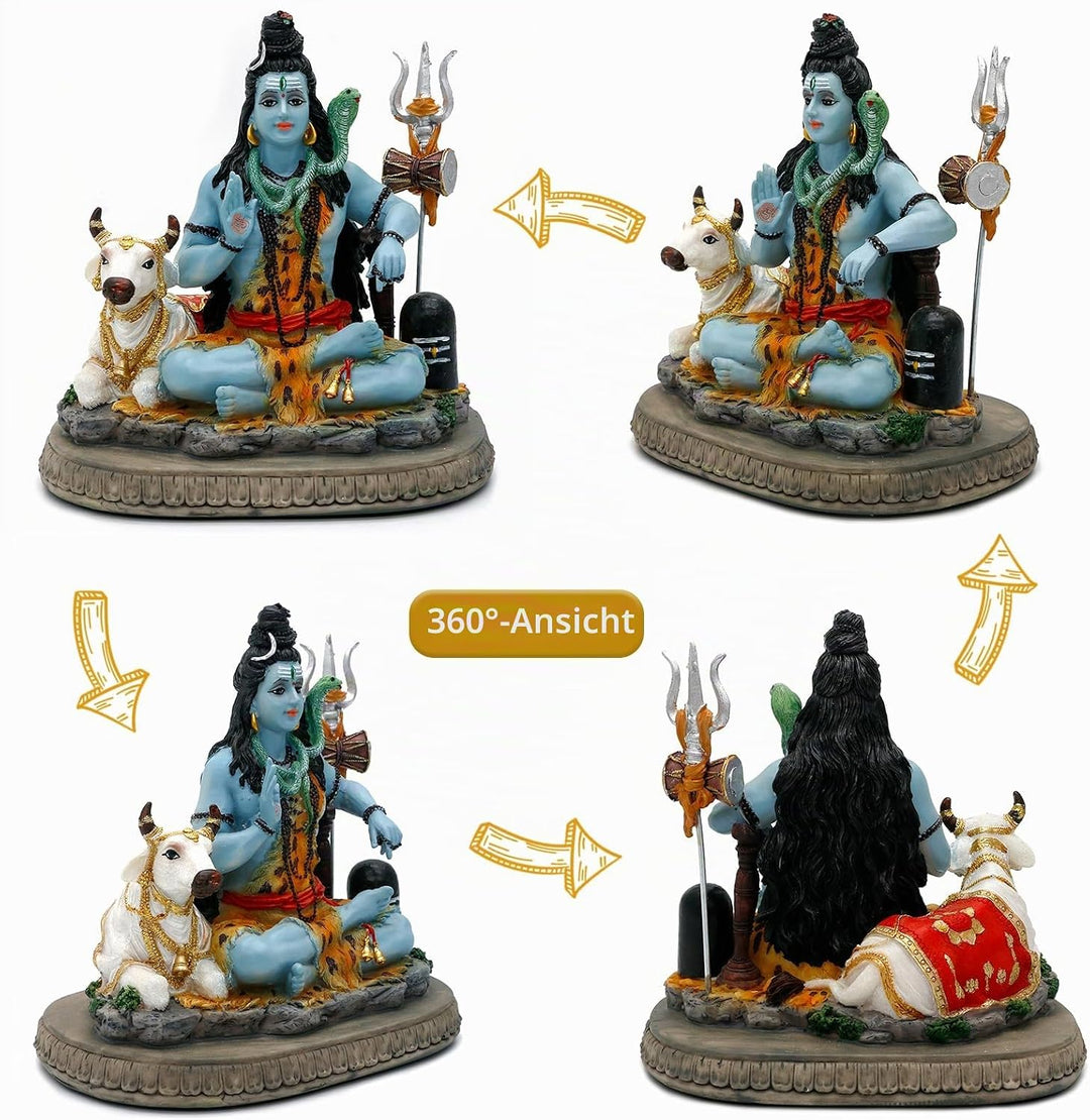 Indischer Gott, Lord Shiva-Statue, Geschenke für indische Hindu, 17 cm hoch, Shiva-Idol-Statue mit K