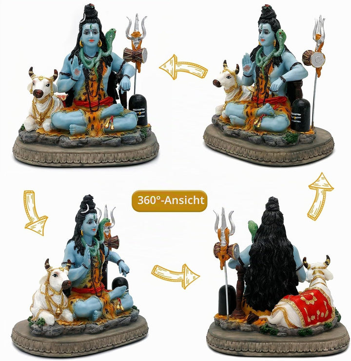 Indischer Gott, Lord Shiva-Statue, Geschenke für indische Hindu, 17 cm hoch, Shiva-Idol-Statue mit K