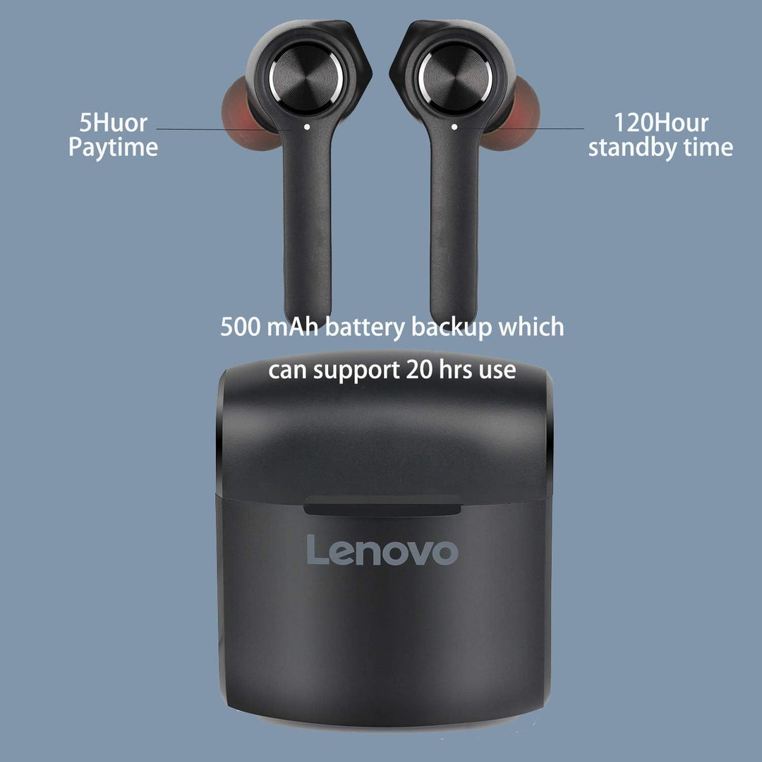 Lenovo HT20 In Ear Bluetooth Kopfhörer Kabellose Ohrhörer mit Premium Klangprofil mit intensivem Bas
