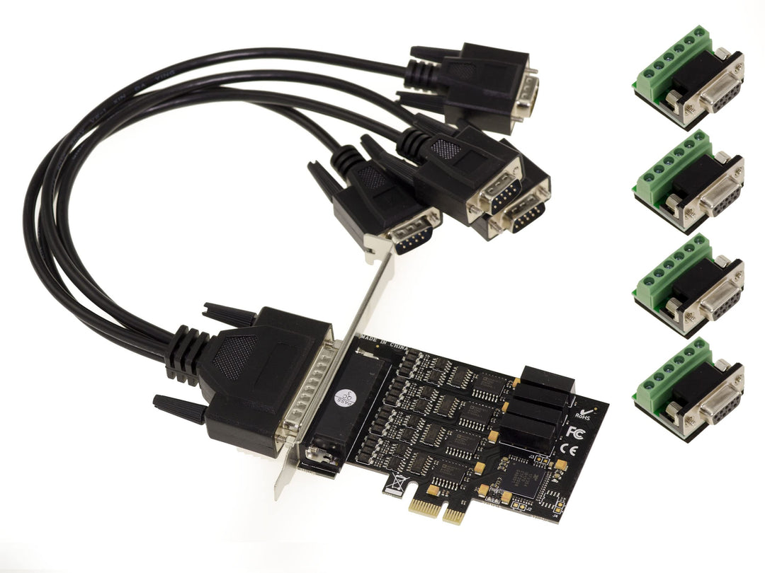 KALEA-INFORMATIQUE 4-Port RS422 RS485 PCI Express PCIe Controller-Karte mit EXAR XR17V354 Chipsatz.