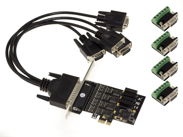 KALEA-INFORMATIQUE 4-Port RS422 RS485 PCI Express PCIe Controller-Karte mit EXAR XR17V354 Chipsatz.