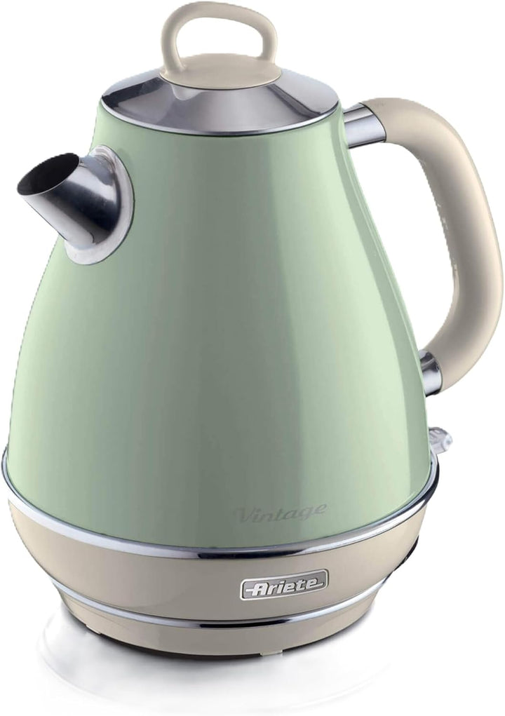 Ariete Vintage Wasserkocher 2869, Retro Elektrischer Wasserkocher mit Sichtbarem Wasserstand, Kabell