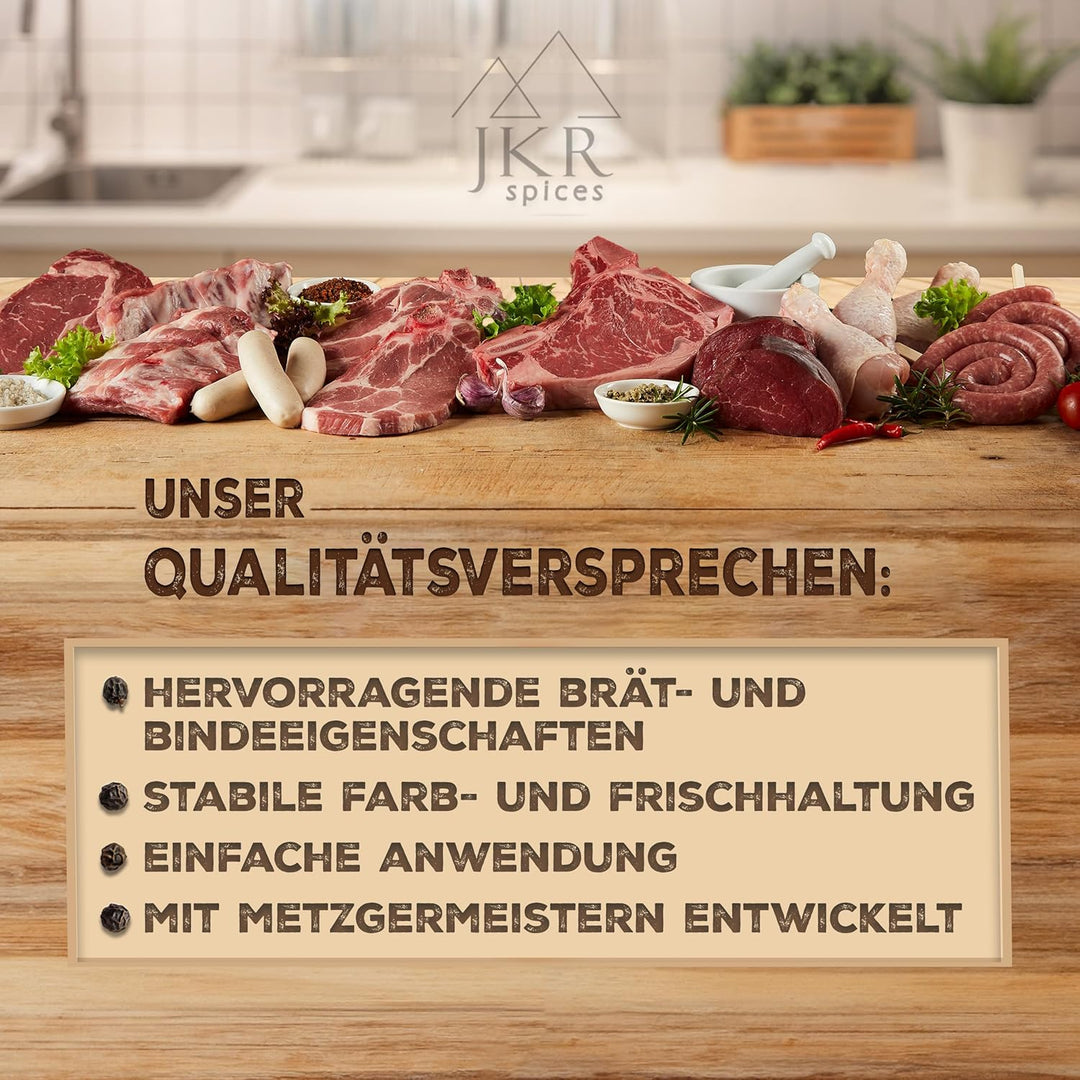 JKR Spices® 1000g Kutterhilfsmittel mit Umrötung - Kuttermittel zur Herstellung von Kochwürsten, Brü