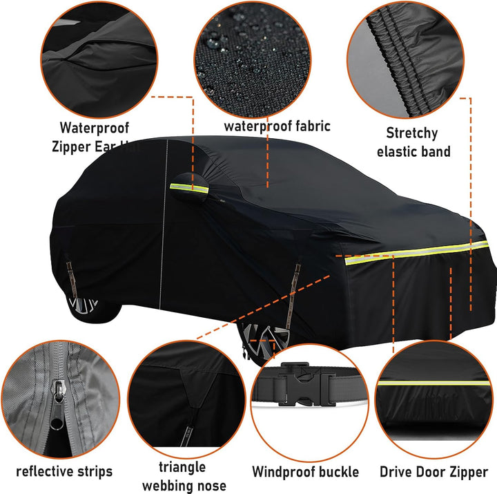 wasserdichte Autoabdeckung für Dacia Sandero Stepway 2007–2025, 6 Schichten, Outdoor, Allwetter, Vol